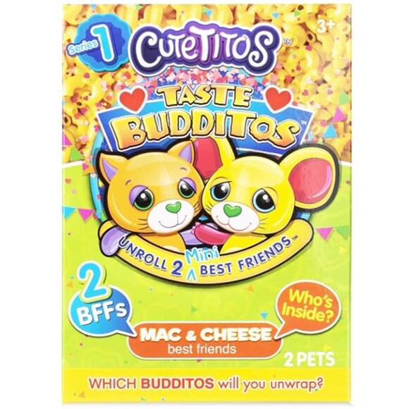 Series 1 Basic Fun Cutetitos Taste Budditos Mac & Cheese - 2 Animal Pack - Picture 1 of 3